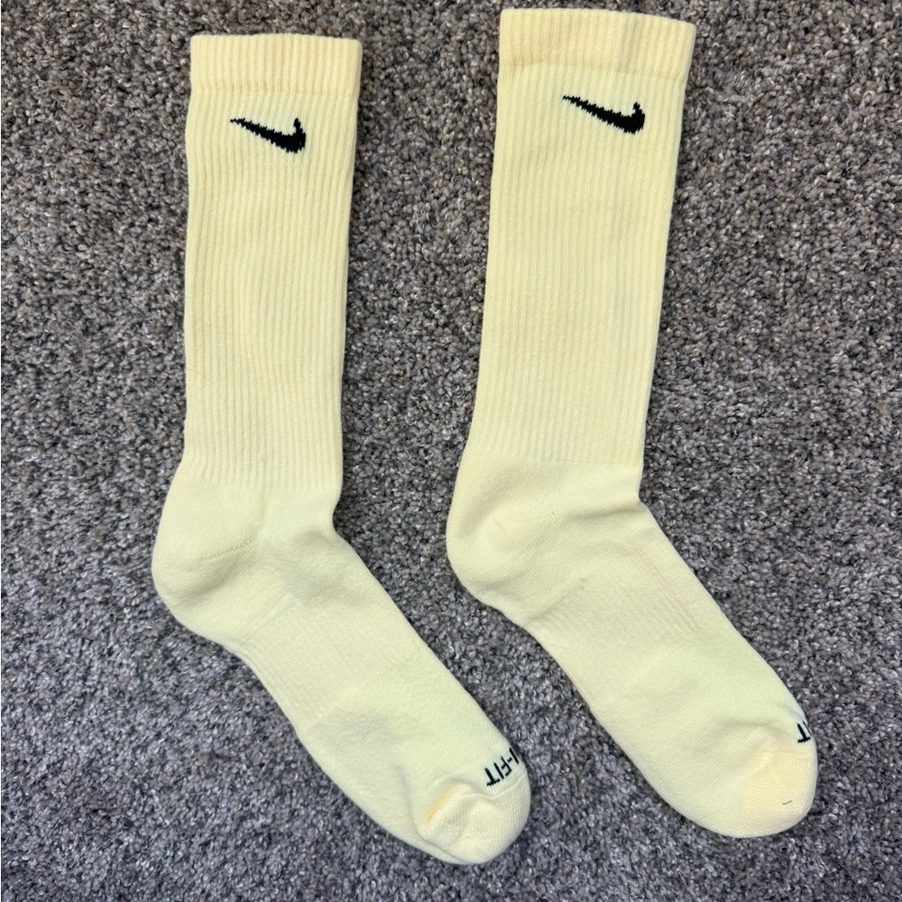 Nike Light Yellow Crew Socks